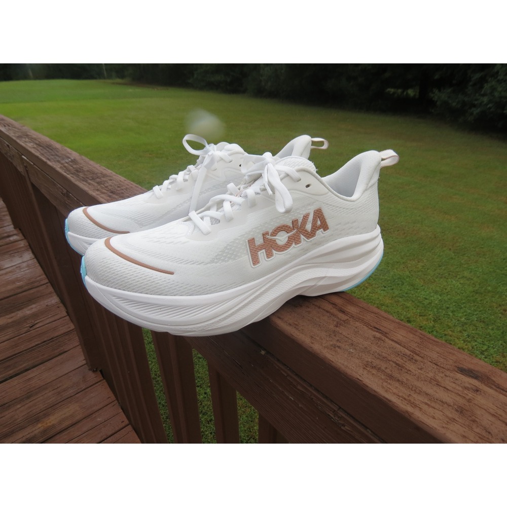 Hoka Skyflow Running Shoes Womens 10 White Rose Gold 1155113 FTRS